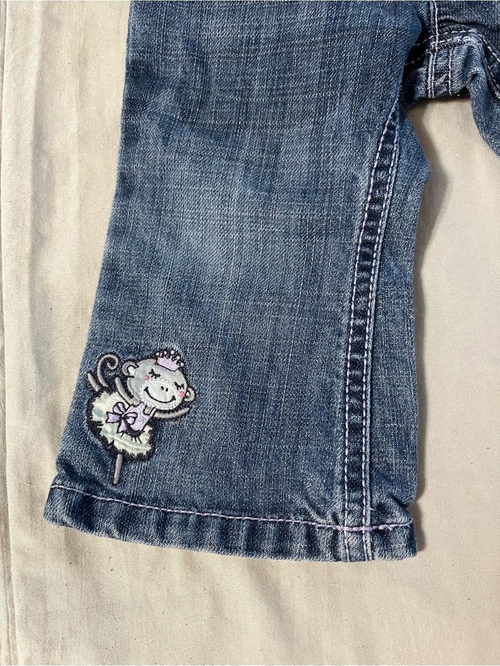 Gymboree Dark Blue Denim Jeans with Monkey Patch